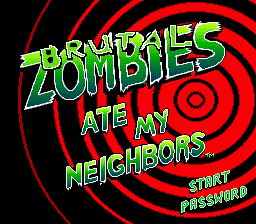 Brutal Zombies Ate My Neighbors Title Screen